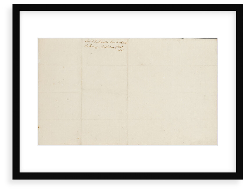 Nelson's secret memorandum, back page by Horatio Nelson
