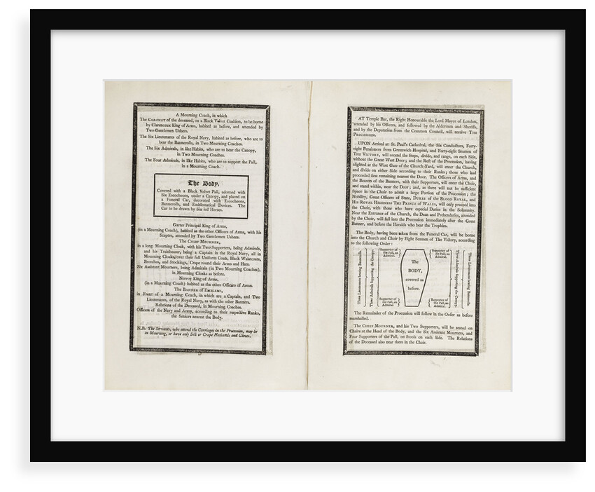 Complete order of ceremony of the funeral procession of Lord Nelson, 8 and 9 Jan 1806 by unknown