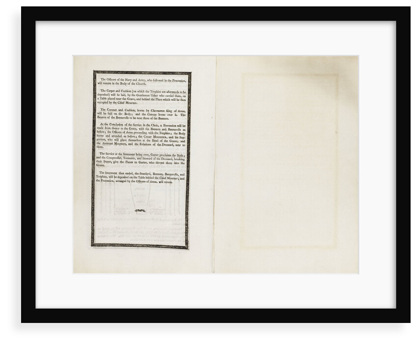 Complete order of ceremony of the funeral procession of Lord Nelson, 8 and 9 Jan 1806 by unknown