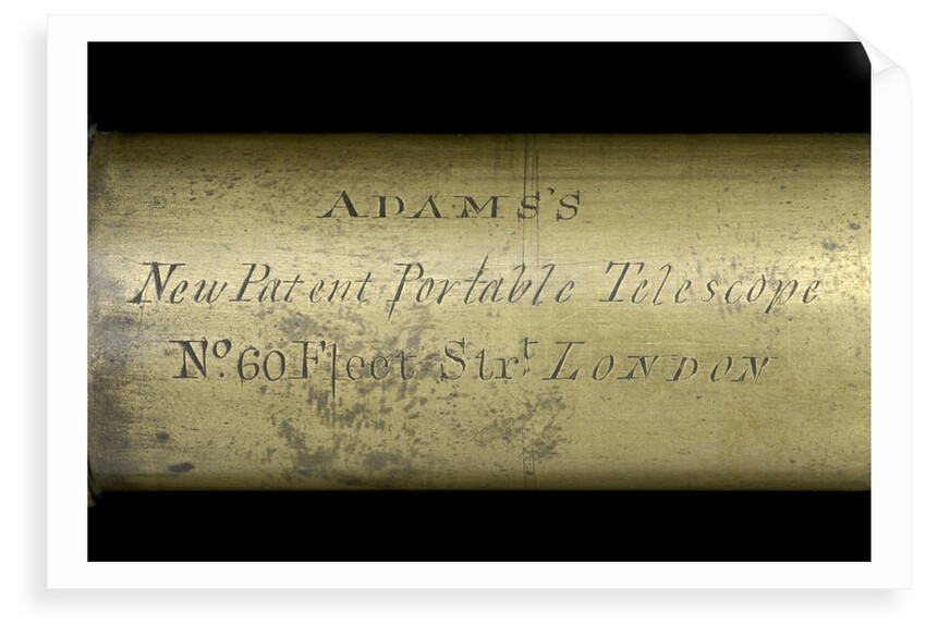 Adams's New Patent Portable Telescope - draw tube inscription by Adams
