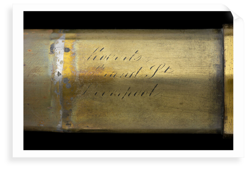 Officer of the Watch telescope - inscription by Roberts