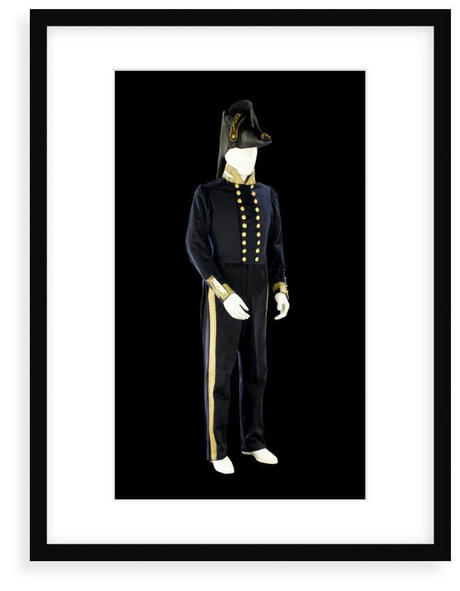 Full dress coat, dress trousers, and hat by Clancy