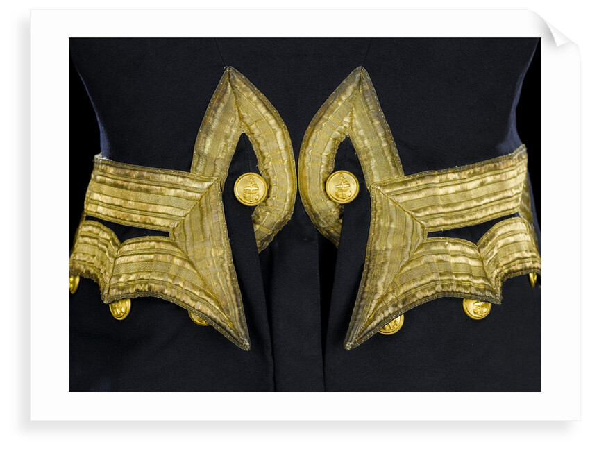 Full dress coat - back detail, Indian Naval uniform: pattern 1828 by Maynard & Harris