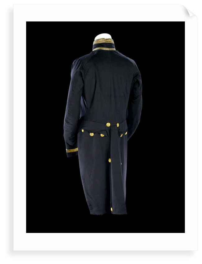 Full dress coat - back, Indian Naval uniform: pattern 1828 by Jennens