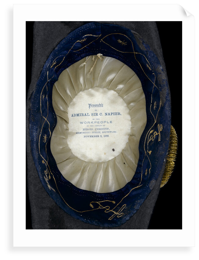 Cocked hat - inside detail, Royal Naval uniform: pattern 1843-1879 by Christy's