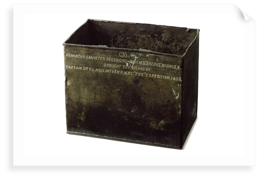 Pemmican tin - inscription by unknown