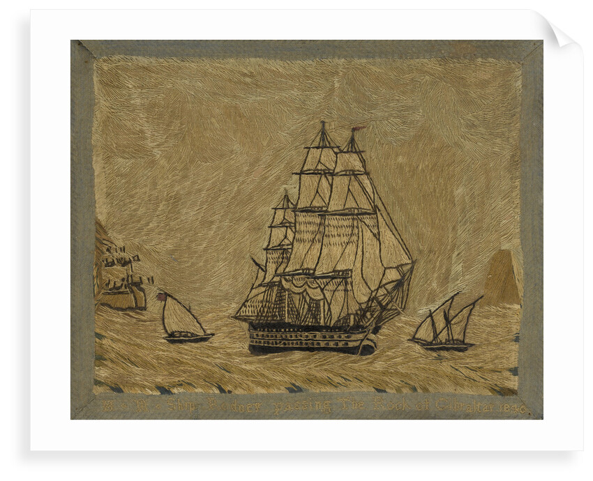 HMS 'Rodney' passing the Rock of Gibraltar 1840 by unknown