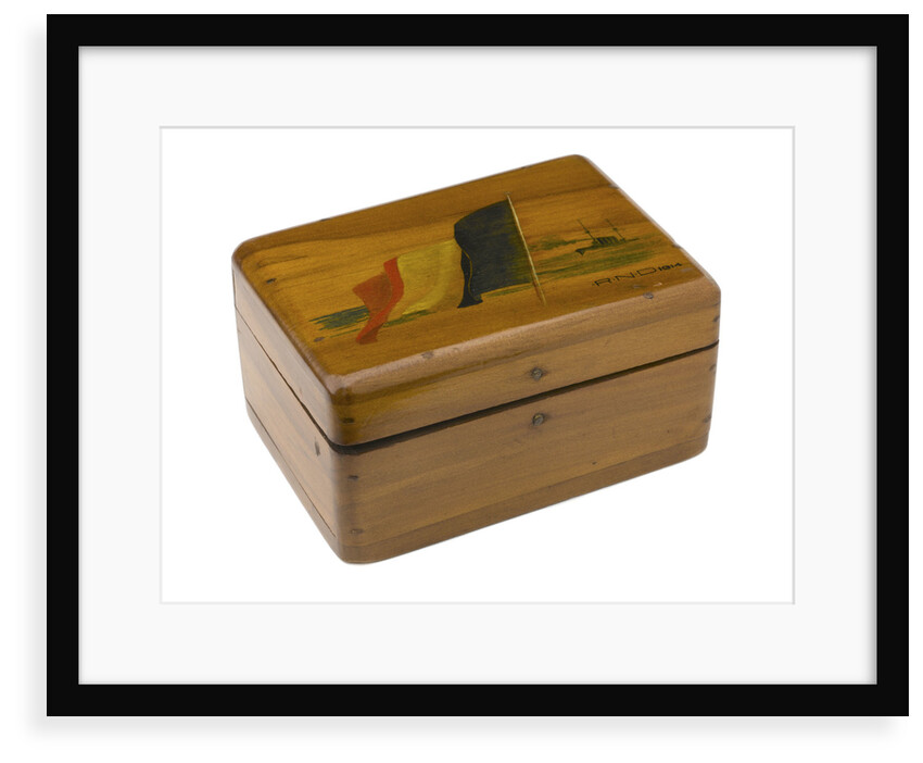 Wooden box lined with grey silk by Royal Naval Division sailor