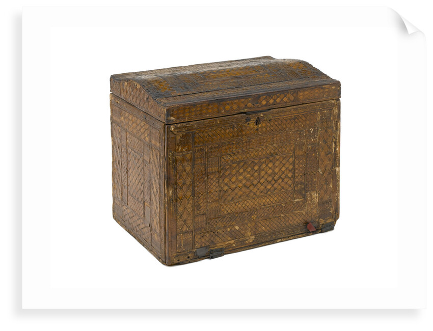 A straw work casket made by a Napoleonic prisoner of war held in England by French Armed Forces