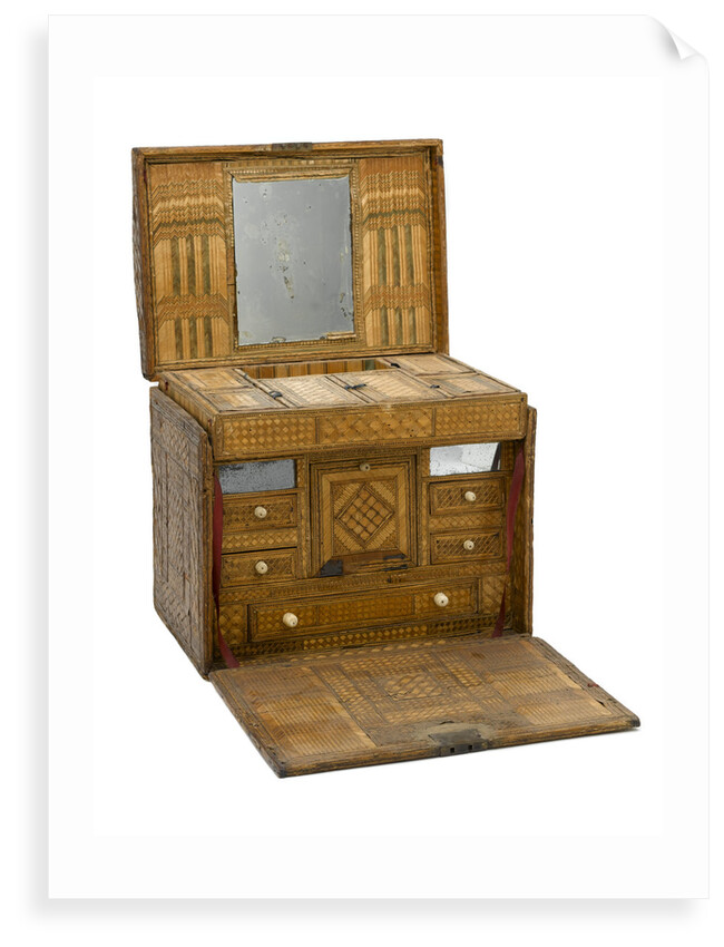 A straw work casket made by a Napoleonic prisoner of war held in England by French Armed Forces