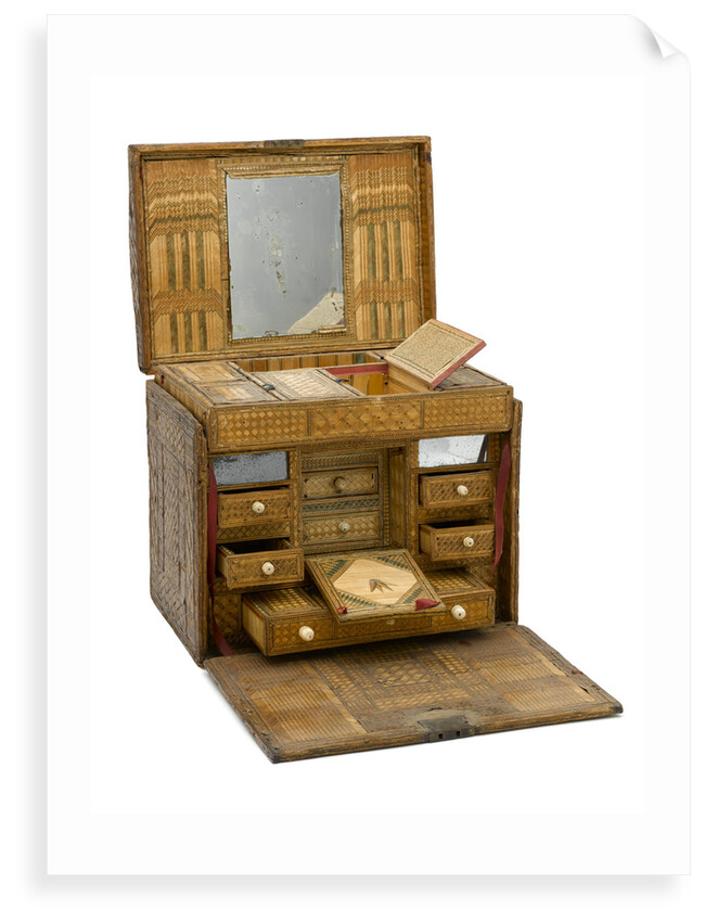 A straw work casket made by a Napoleonic prisoner of war held in England by French Armed Forces