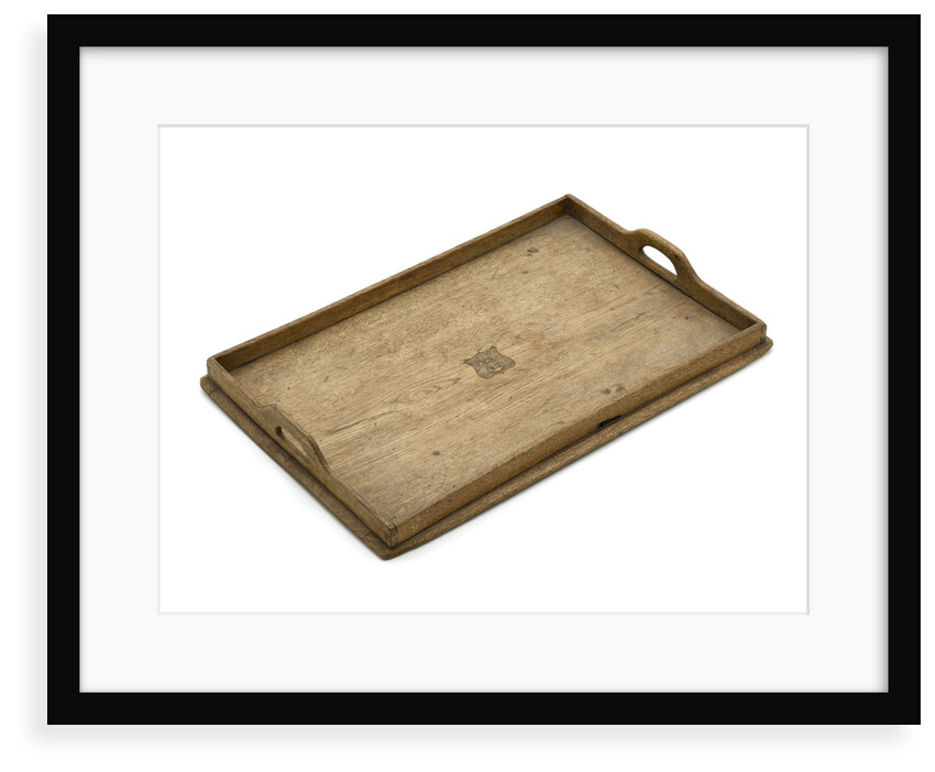 Oak tray carved with the badge of the Royal Naval Brigades by Royal Naval Brigade personnel
