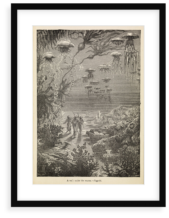 A walk under the waters' from 'Twenty Thousand Leagues Under The Sea by Alphonse-Marie-Adolphe de Neuville