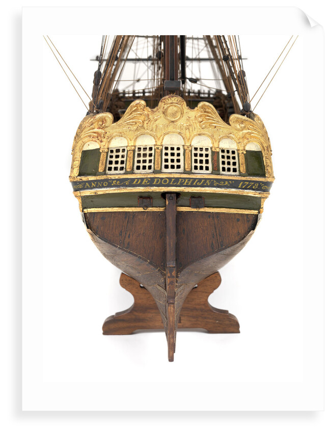 'Dolphijn', dead astern galleries detail by unknown