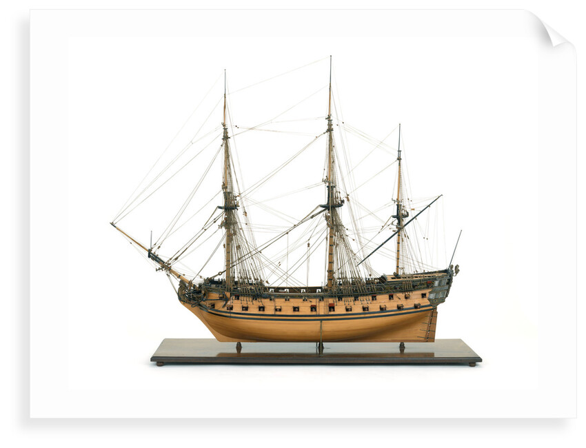 Ship of 60 guns, port broadside by John Hancock