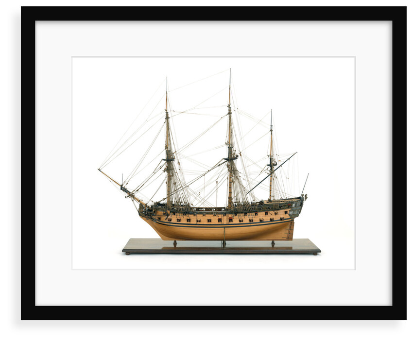 Ship of 60 guns, port broadside by John Hancock