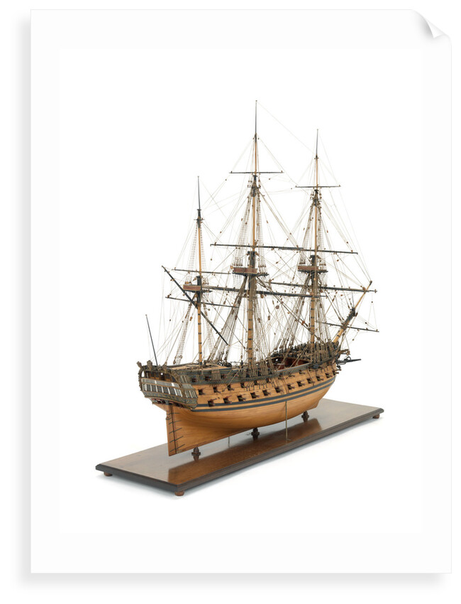 Ship of 60 guns, starboard stern quarter by John Hancock