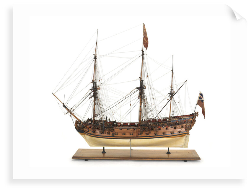 Ship of 60 guns, port broadside by Unknown