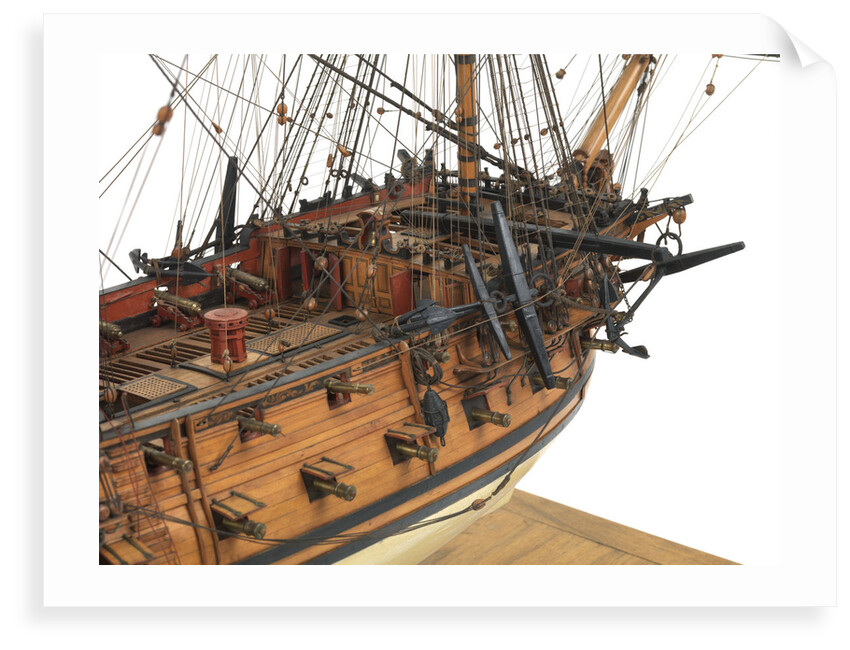 Ship of 60 guns, starboard foredeck detail by Unknown