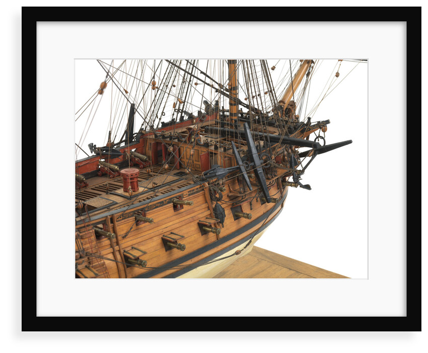 Ship of 60 guns, starboard foredeck detail by Unknown