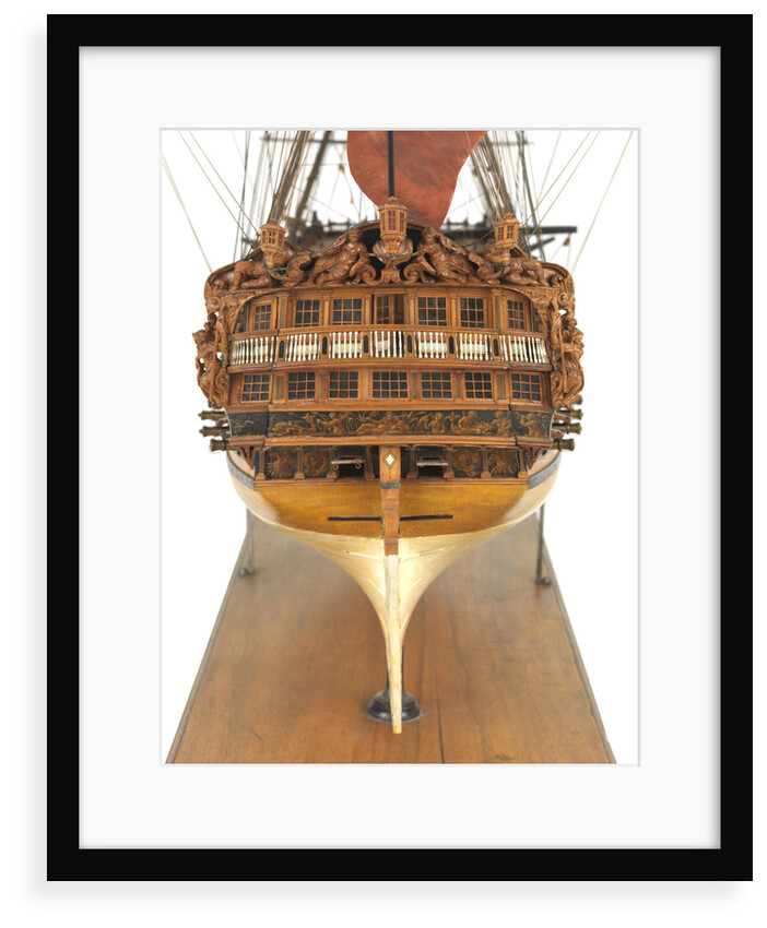 Ship of 60 guns, dead astern galleries and rudder detail by unknown