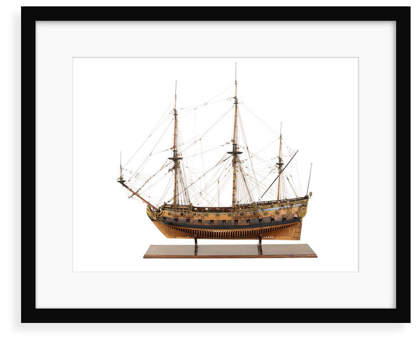Ship of 50 guns, port broadside by Unknown