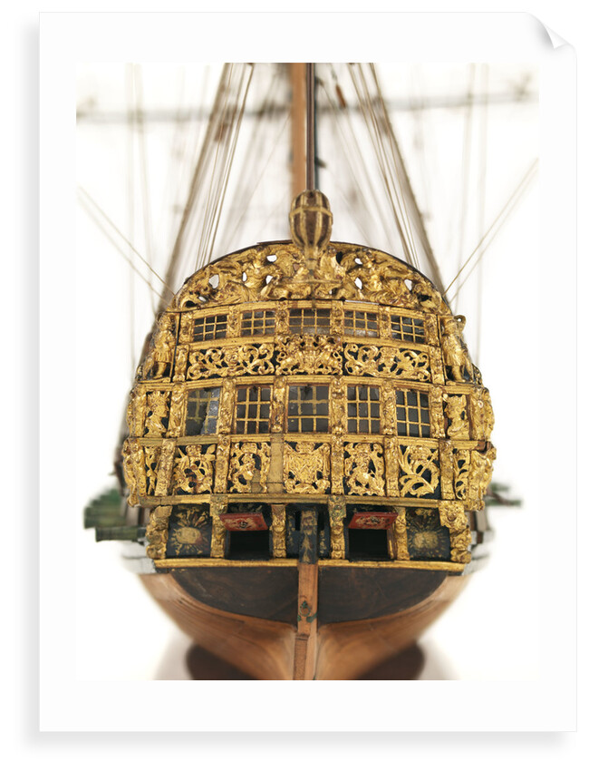 Ship of 50 guns, dead astern galleries detail by unknown