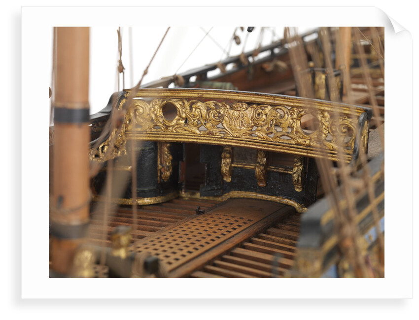 Ship of 50 guns, quarter deck rail detail by unknown