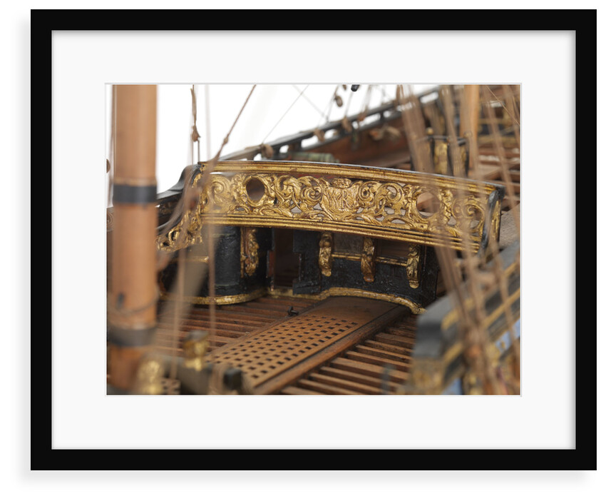 Ship of 50 guns, quarter deck rail detail by unknown