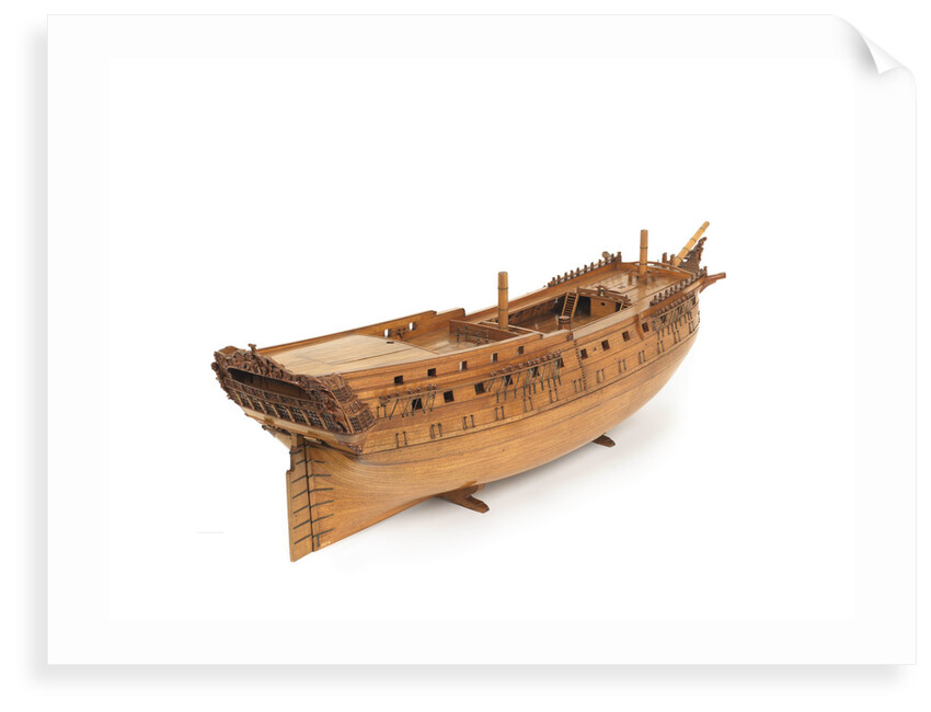 A contemporary dividing full hull model of the 'Washington' (1797), a Dutch 74-gun, two-decker ship of the line by unknown