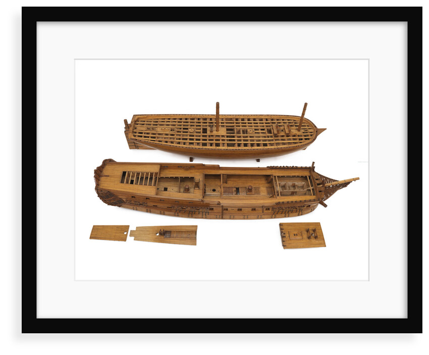 A contemporary dividing full hull model of the 'Washington' (1797), a Dutch 74-gun, two-decker ship of the line by unknown