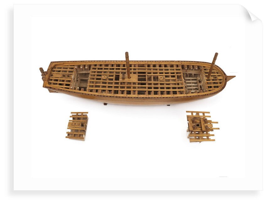 A contemporary dividing full hull model of the 'Washington' (1797), a Dutch 74-gun, two-decker ship of the line by unknown