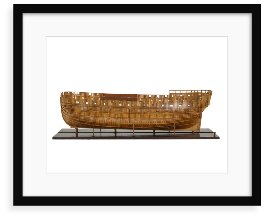 Ship of 74 guns, two half-sectional models, with SLR2819 showing portside by unknown