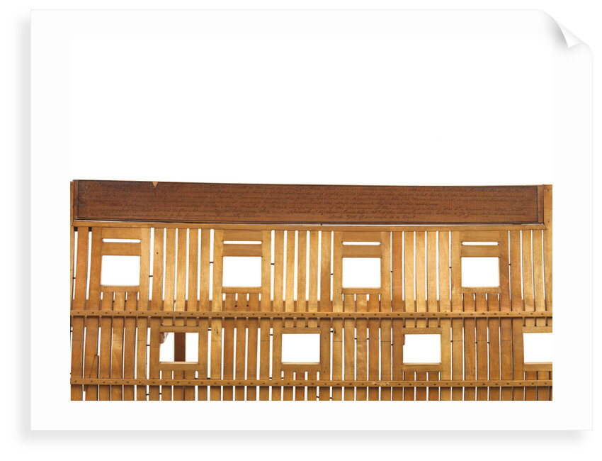 Ship of 74 guns, starboard half-sectional model, inscription plaque by Unknown