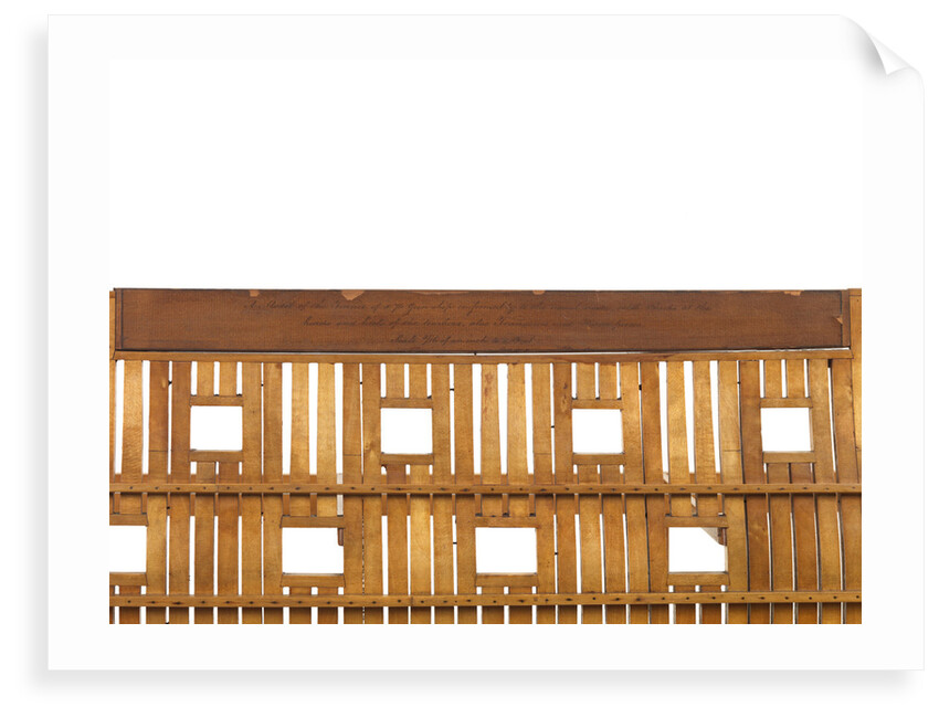 Ship of 74 guns, port half-sectional model, inscription plaque by unknown