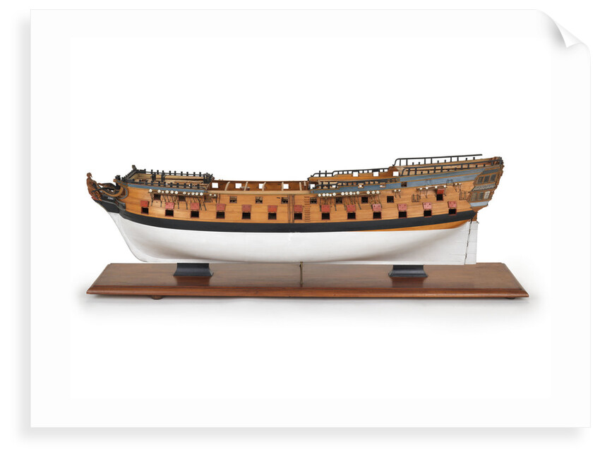 Ship of 64 guns, port broadside by unknown