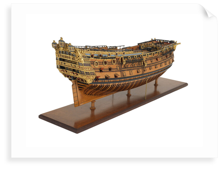 Ship of 96 guns, starboard stern quarter by Unknown