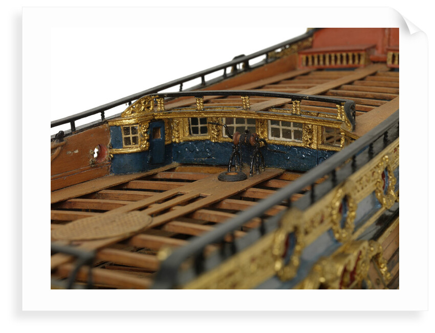 Ship of 96 guns, steering windlass detail by unknown