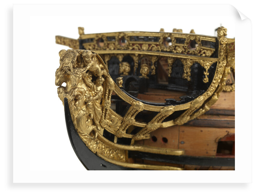Ship of 96 guns, figurehead detail by unknown