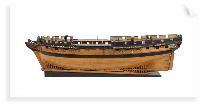 Ship of 36 guns, port broadside by Unknown