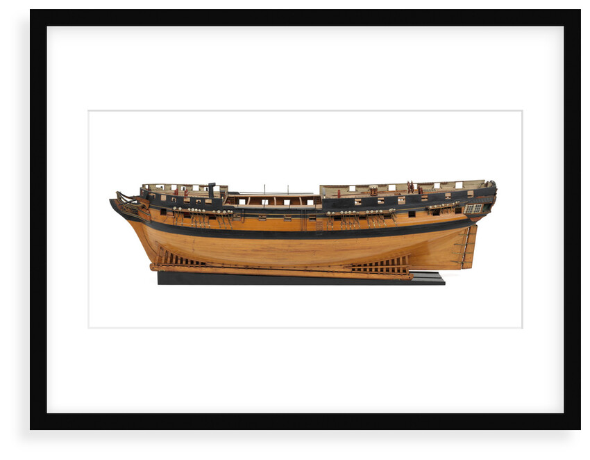 Ship of 36 guns, port broadside by Unknown