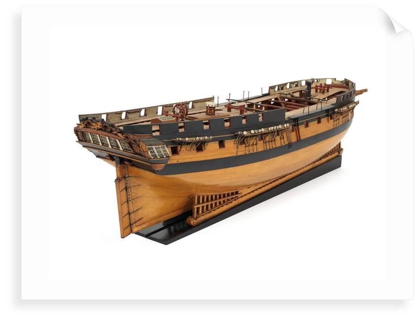 Ship of 36 guns, starboard stern quarter by unknown