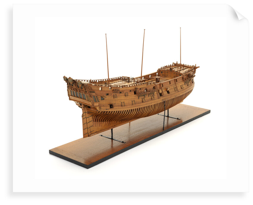 Ship of 50 guns, starboard stern quarter by unknown