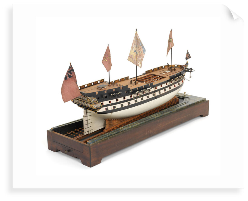 Ship of 74 guns, starboard stern quarter by Unknown