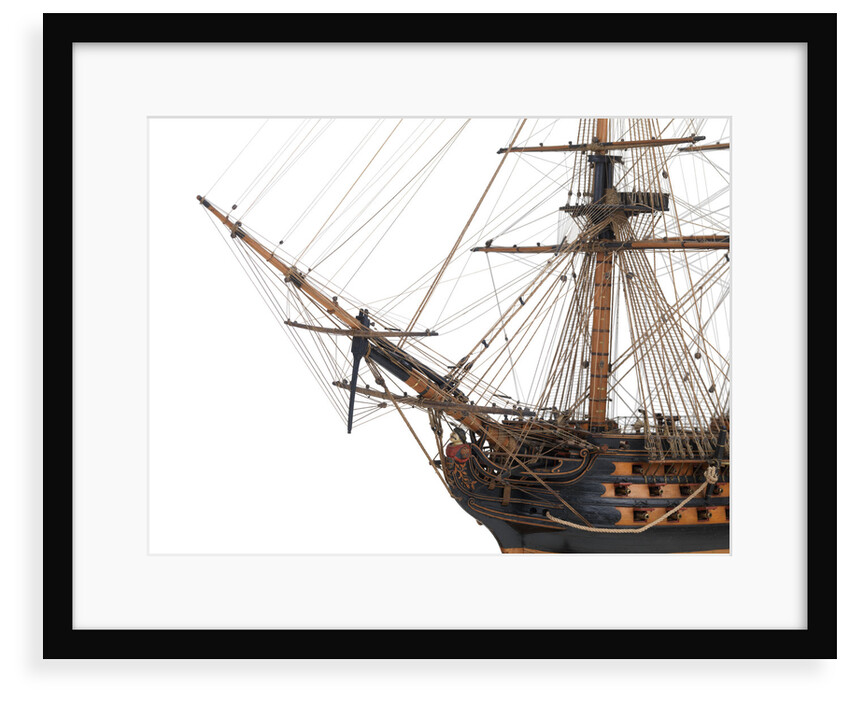 Ship of 110 guns, port bow and figurehead detail by unknown