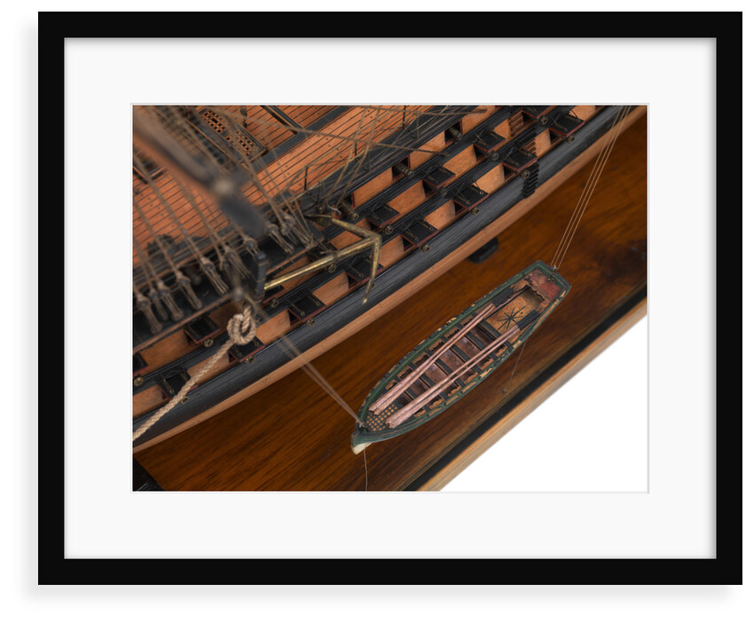 Ship of 110 guns, portside and row boat detail by unknown