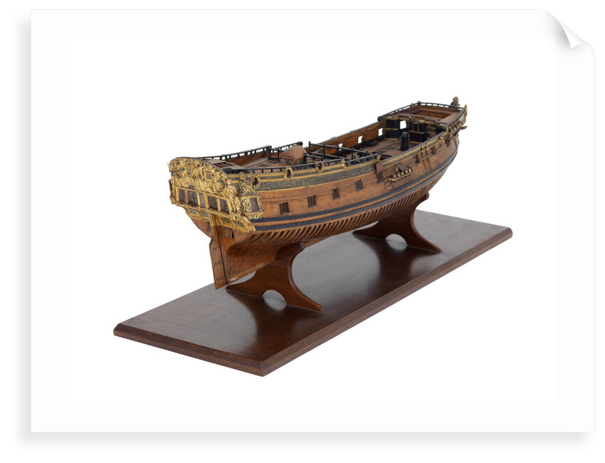 Model of a warship, sixth rate; 20-24 guns; royal/ceremonial vessel by unknown