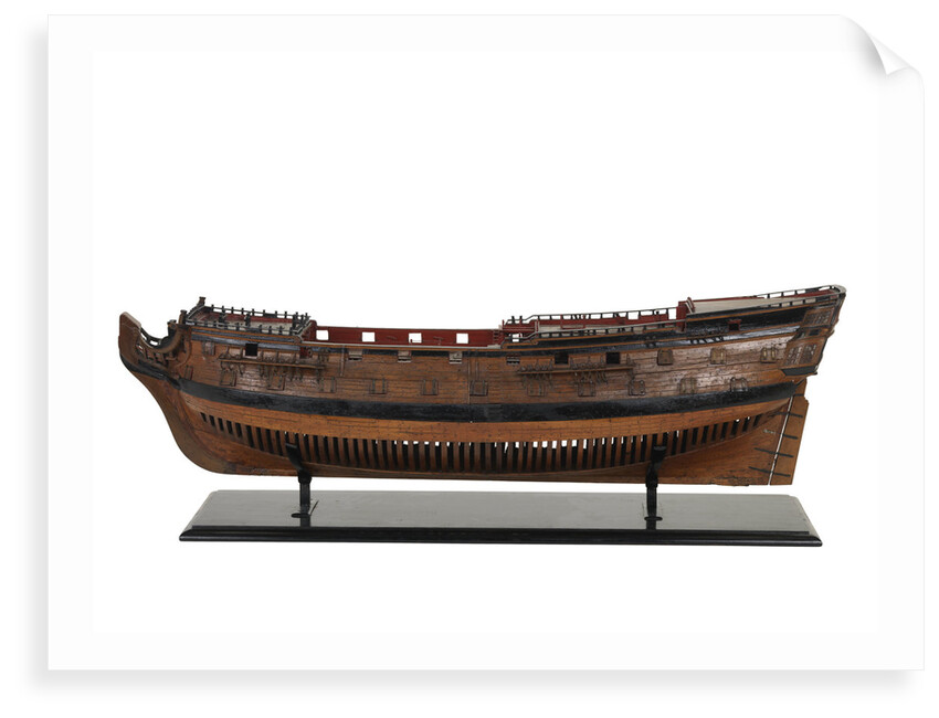 Ship of 50 guns, port broadside by unknown