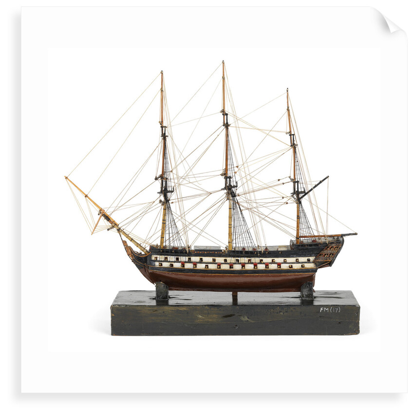Two-decker, port broadside by unknown