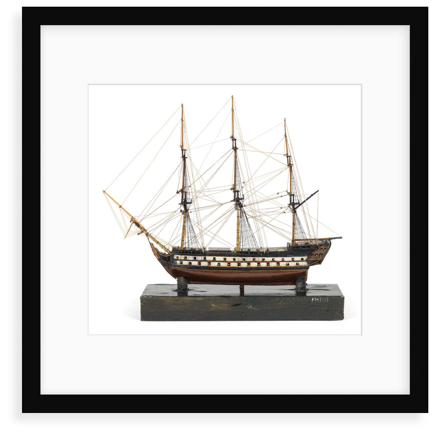 Two-decker, port broadside by unknown